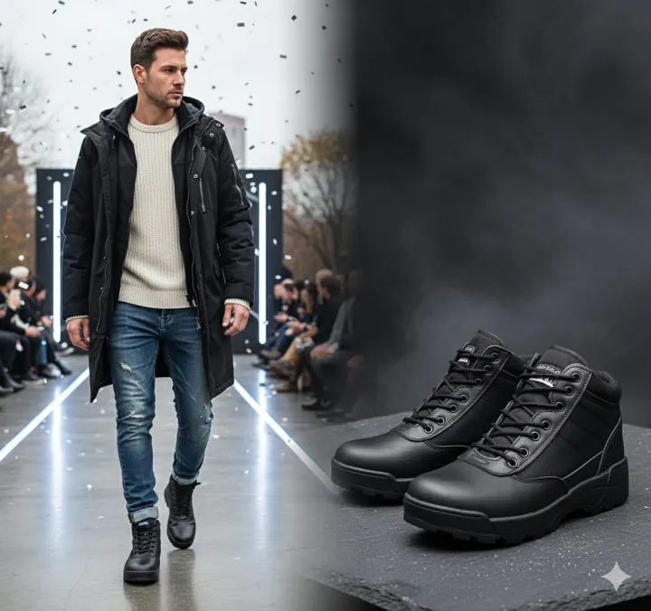 swat%20Work%20Men's%20Sublite%20Cushion%20Tactical%20Mid%20Cut%20Soft%20Toe%20Shoe%20Black%20Military%20Boot%20-%20Image%204