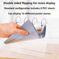 A6 Page Turning Table Menu Sign Holders Card Display Stand For School Hotel Office Store Restaurant Poster Paper Label Frame. 