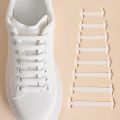 1 Pair Quick Release Elastic Shoelaces Black White Gray for Running Shoes Casual Sneakers Comfortable Durable Washable. 