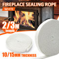 10/15mm Fireplace white Sealing Rope Wood Burning Stove Door Self-Adhesive Fiberglass Sealing Cord Replacement Black Gasket Tape. 