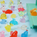50 PCS Luminous Mini Resin Animals 50 Styles Miniatures Glow in The Dark Tiny Little Figures to Hide Small Duck Figures.