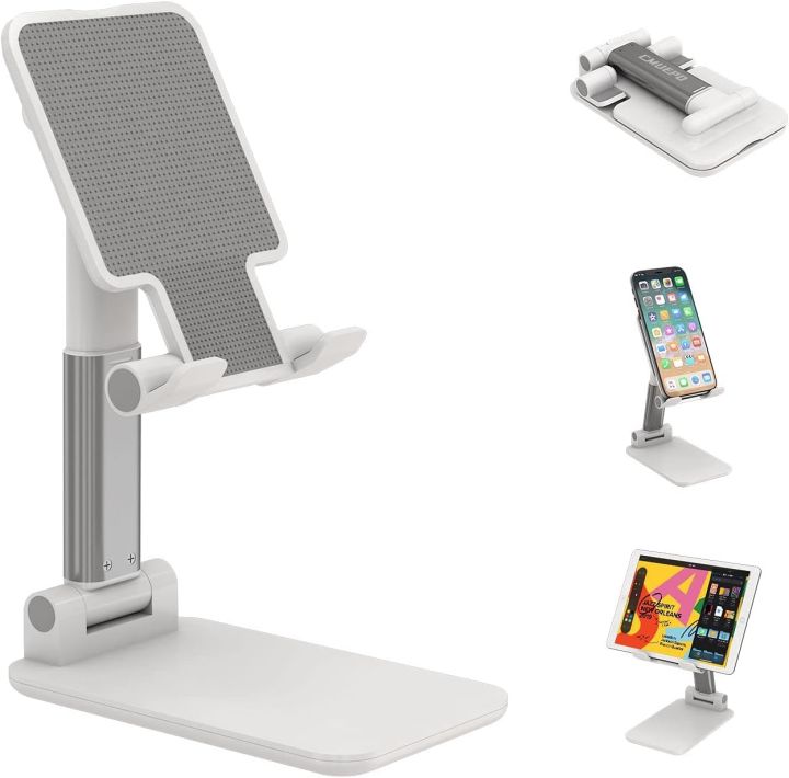 Adjustable Cell Phone Stand, Foldable Phone Holder Tablet Stand for Desk, Angle Height Adjustable Cell Phone Stand universal and foldable phone stand, mobile desktop phone stand adjustable for video calls, portable phone stand, (No Color Choice)