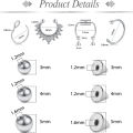 Fake Eyebrow Ring Fake Lip Labret Studs Replacement Balls Spike with 100pcs Sticker Non-Piercing Body Jewelry Fake Skin Piercing. 