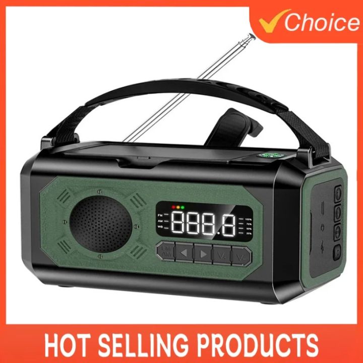 Portable 12000mAh Emergency Radio AM/FM/NOAA Weather Radio Solar Hand Crank Radio Flashlight SOS Alarm Power Bank Reading Lamp