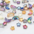 60Pcs Mixed Crystal Glass Star Moon Loose Pendants Beads Crafts For DIY Making Jewelry Handmade Earing Necklace Accessories. 