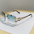 1/2/3 pairs/Fashionable Golden Tiger Head Sunglasses Square Frameless Sharp Edge Sunglasses Cool Men's and Women's Glasses. 