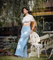 Flower printed Wide Leg Jeans for women. 