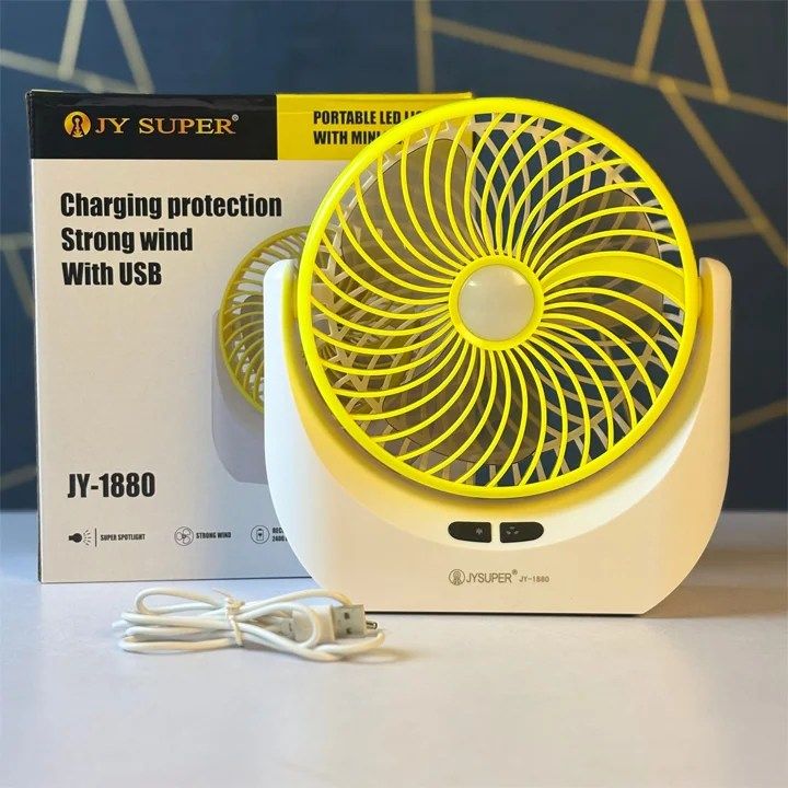 Jy Super jy-1880 model Rechargeable Fan with LED Light