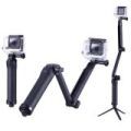 Exceedbytech monood/selfie stick for all action cam models convertible 3 way XX-3WAY 3 way (black). 