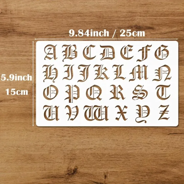 [NC]Gothic Calligraphy Stencil, 6-Pack Reusable Old English Letter ...