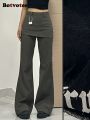Botvotee Fake Two-Piece Plus size Wide Leg Jeans for Women 2025 New Y2k Fashion Streetwear High Waisted Flare Denim Pants. 