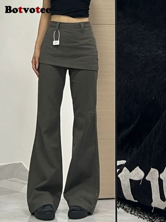 Botvotee%20Fake%20Two-Piece%20Plus%C2%A0size%20Wide%20Leg%20Jeans%20for%20Women%202025%20New%20Y2k%20Fashion%20Streetwear%20High%20Waisted%20Flare%20Denim%20Pants%20-%20Image%206