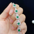 Moonso Luxury Pink Green Gold Color Princess Bracelet Bangle for Women Anniversary  Jewelry Wholesale S8239. 