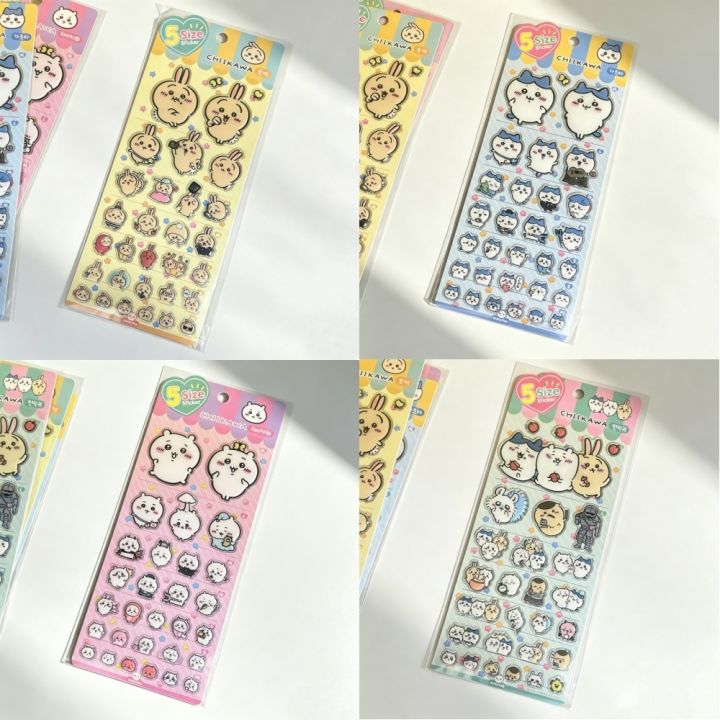 Chiikawa cartoon glue, 3D three-dimensional stickers, cute Hachiware and Usagi stickers, cartoon decorations, DIY handmade