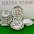 Dinner Set 44 Pieces Dinner Sets 8 Person Serving Dinnerware Set With New Luxury Design Melamine Double Glazed Dinner Plate Set High Quality Heavy Weight Double polish Oven Safe Dish Washer Safe Plates Set Dish Set Bowl Set. 