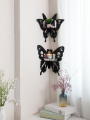 Butterfly Wood Shelf Crystal Holder Shelves Boho Home Decoration Wall Corner Shelf Room Decors Aesthetic for Living Room .