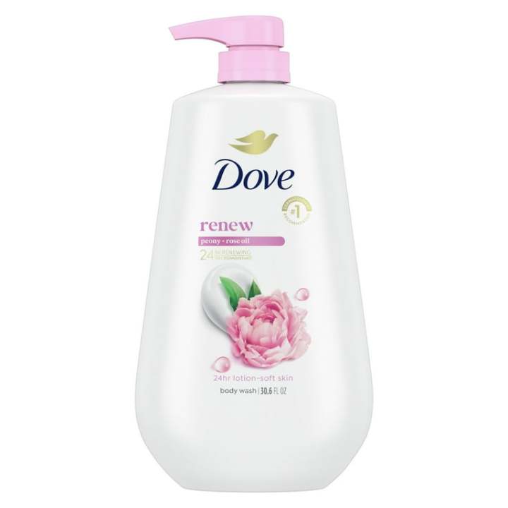 Dove Body Wash for Women Moisturizing Renew Peony & Rose Oil Cleanser All Skin 1L