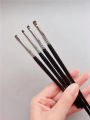 1 Set Of 4 Black Eye Detail Makeup Brushes Pony Hair Precision Eye Shadow Lying Silkworm Brightening Eyeliner Applicator Small.