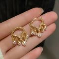 Cloud Imitation Pearl Huggies Hoop Earrings for Women Party Classic Ins Fashion Jewelry Minimalist Accessories Birthday Gifts.