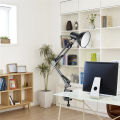 Home EU US Plug Flexible Swing Arm Clamp Mount Lamp Office Studio E27/E26 Bulb Table Black Desk Light AC85-265V Led Bulb Lamps. 
