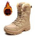 New Warm Plush Snow Boots Men Lace Up Casual High Top Men's Boots Waterproof Winter Boots Anti-Slip Ankle Boots Army Work Boots. 