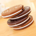 Portable Mini Pocket Mirror With Comb Brown Cute Chocolate Cookie Shaped Design Mirror Makeup Chocolate Folding Comb Makeup Gift. 