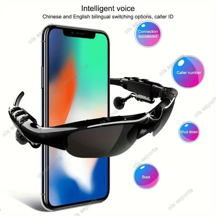Sports Stereo Wireless Bluetooth Smart Glasses Call Cycling 5.0 Headset Phone Polarized Driving Sunglasses Riding Eyes Glasses