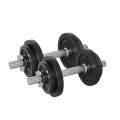 1,25 KG ,,8PCS PLATE =10KG AND 2PCS 10 INCHE ROOT,,Combo Pack of Eight Pieces Dumbbell Set With Two Sticks - 10Kg - Black and Silver. 