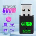 600Mbps USB WiFi Bluetooth Receiver Transmitter 2 in 1 Dongle Dual Band USB Wifi Adapter Wireless Network Card For PC Laptop. 