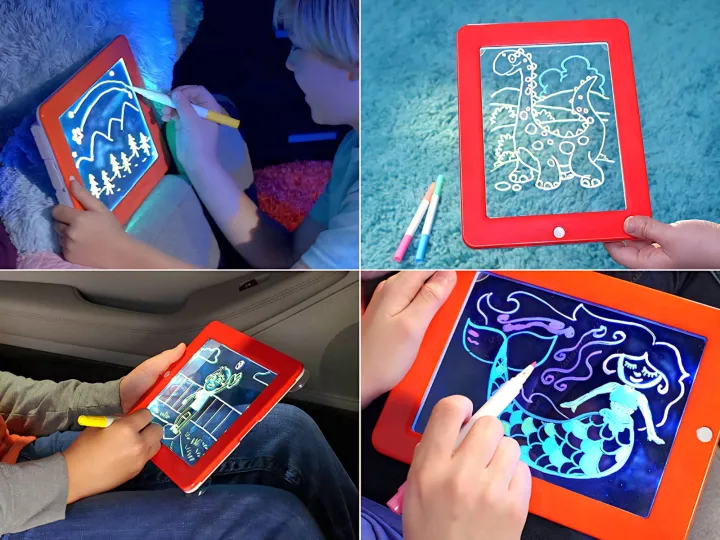 TAVORE%20Magic%20Pad%20Light-Up%20Drawing%20Board%20for%20Kids%20%E2%80%93%20Glowing%20Writing%20&%20Drawing%20Tablet%20with%20Neon%20Pens,%20Stencils%20&%20Fun%20Guide%20%7C%20Reusable%20&%20Educational%20Toy%20-%20Image%204
