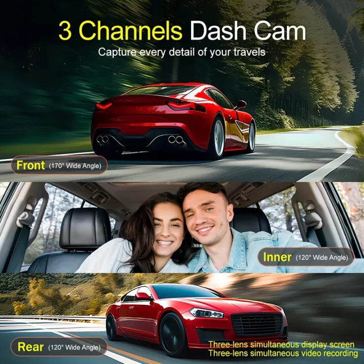 Dash%20Cam%202/3%20Channel%20Car%20Black%20Box%20WiFi%20DVR%20HD%201080P%20Video%20Front%20Built-in%20and%20Rear%20Camera%20W/IR%20Night%20Vision%20car%20accessories%20-%20Image%202