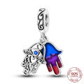 925 Sterling Silver Cute Inspirational Charms Butterfly Bee Hamsa Beads Fit Original Bracelets Energy Jewelry  For Woman. 
