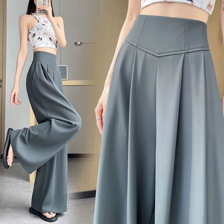 New Lady High Waist Pants Female Classic Suit Wide Leg Trousers Women Korean Fashion Comfortable Baggy Slacks