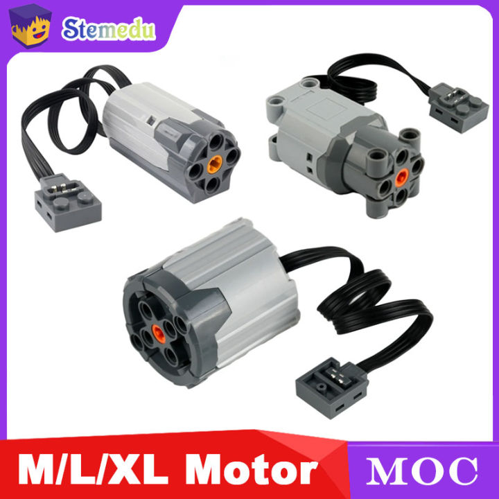 Moteur XL Modifié Compatible Lego Power Functions 8883 8882 – Rouge 7,4V 250 Tr/min – Puissant Et Rapide Pour Train Et MOC