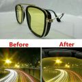 Day night vision polarizing glasses for mens,fashionable and usable glasses for bike and car drivers. 