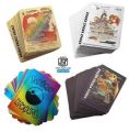 Pack of 8 Pokemon cards Black golden rainbow and silver. 