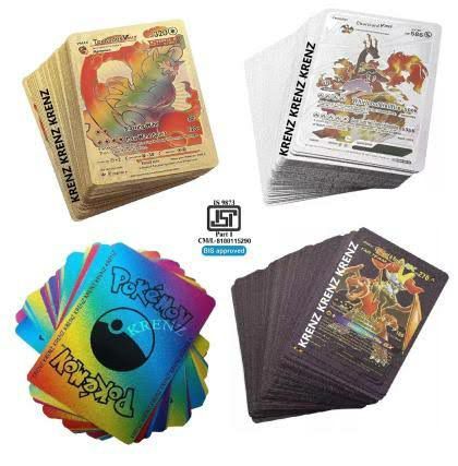 Pack of 8 Pokemon cards Black golden rainbow and silver