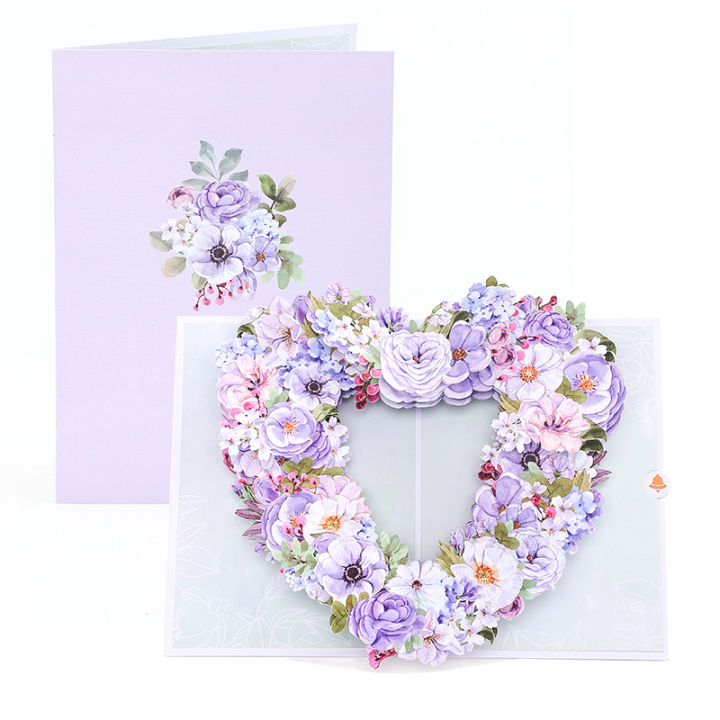 Violets Flower Greeting Card Gifts For Love Beautiful Florid Card With Envelope Valentines Greetings Card Birthday Presents Card