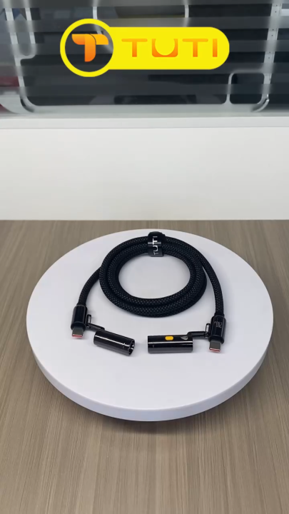 TUTI New 4 in 1 Fast Charging 240W Type C2C Braided Cable for Laptop and Mobile with Flashlight & Lighter