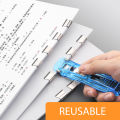 Mini Traceless Reusable Hand Clamp Push Stapler Paper Book File Office School Student Binder Binding Tools Supplies Accessories. 