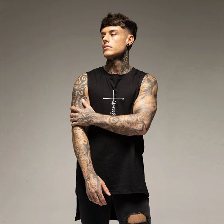 Summer%20Cotton%20Breathable%20Vests%20Gym%20Bodybuilding%20Muscle%20Tank%20Tops%20Mens%20Fitness%20Casual%20Clothing%20Extend%20Cut%20Off%20Sleeveless%20Shirts%20-%20Image%202