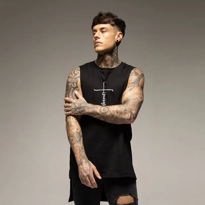 Summer%20Cotton%20Breathable%20Vests%20Gym%20Bodybuilding%20Muscle%20Tank%20Tops%20Mens%20Fitness%20Casual%20Clothing%20Extend%20Cut%20Off%20Sleeveless%20Shirts%20-%20Image%202