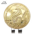 Golf Ball Marker year of the Golden Snake With Magnetic Cap Clips For Golfer Boys Girl Alloy Marker Golf Accessories.