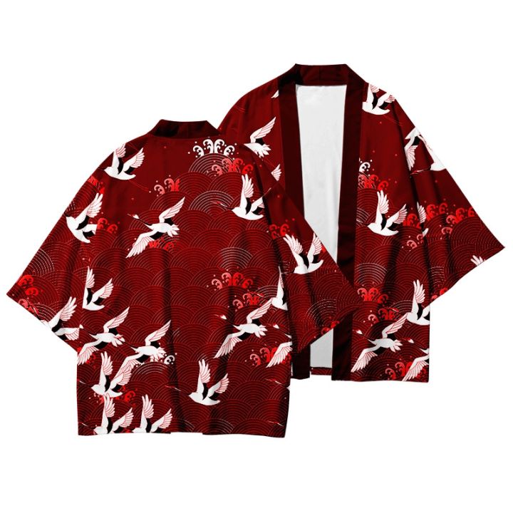 Summer%20Asian%20Traditional%20Costume%20Men%20Crane%20Printed%20Japanese%20Kimono%20Cardigan%20Harajuku%20Yukata%20Dark%20Style%20Black%20Haori%20Shirt%20Jacket%20-%20Image%202