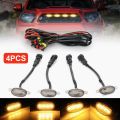 4x Smoked Lens Amber Car Light LED Front Grille Running Lights for Modify Off-road Vehicles 12V. 