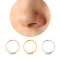 3Pcs 14K Gold Plated Nose Rings Hoops for Women/Men, 22 Gauge 8mm Small Thin Nose Piercing Jewelry,Tiny Septum Cartilage Helix. 