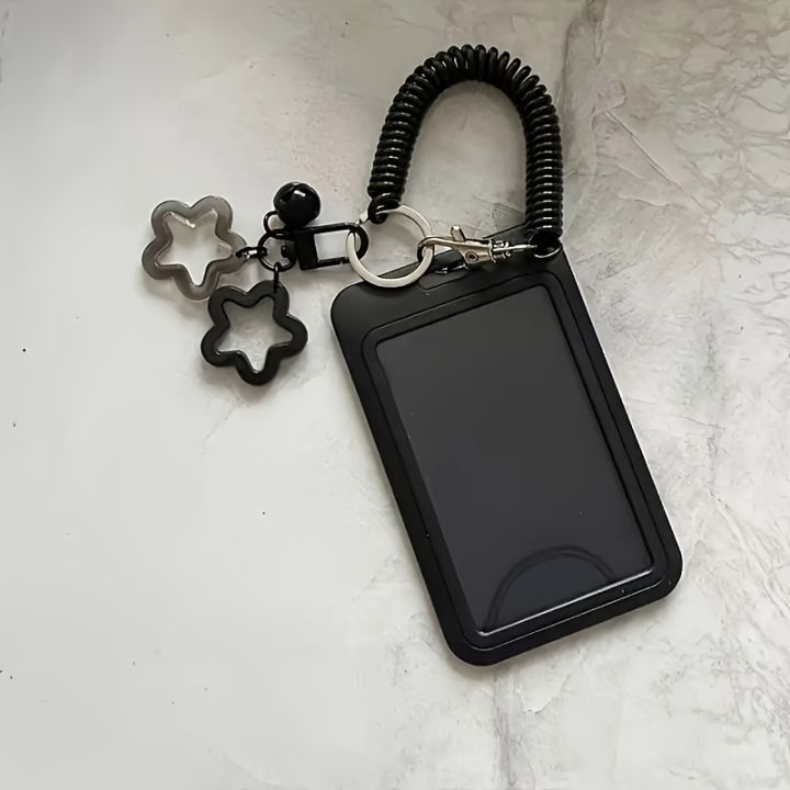 Retractable%20Card%20Holder%20Keychain%20Star%20Pendant%20Cute%20Cartoon%20Pattern%20Durable%20Plastic%20Metal%20Clip%20Open%20Ring%20Compact%20Functional%20-%20Image%204