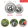 Upgrade 6/8 Inch Weed Brush Cutter Head Lawn Mower Universal Grass Trimmer Head Steel Wire Wheel Brush Garden Trimmer Head. 