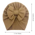Cute Baby Turban Hat Double Layer Big Bowknot Newborn Hat Soft Warm Elastic Kids Head Wraps Beanie. 