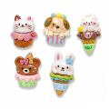 20-Pack Mixed Cat Dog Bear Bunny Ice Cream Resin Shoe Charms - Cute Animal & Food Clog Decor for Sandals & Beach Bags. 